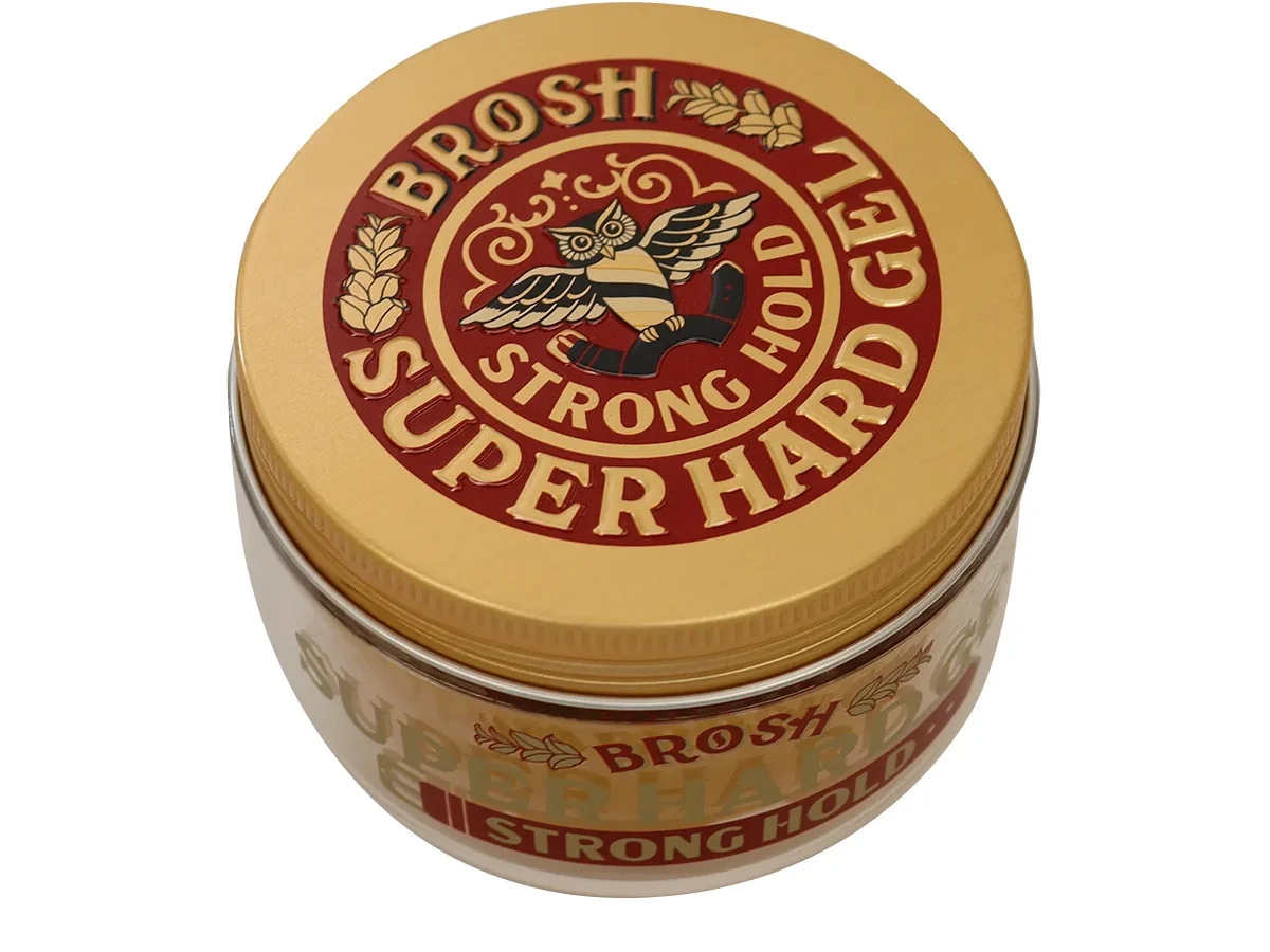 BROSH SUPER HARD GEL の容器とジェルの質感